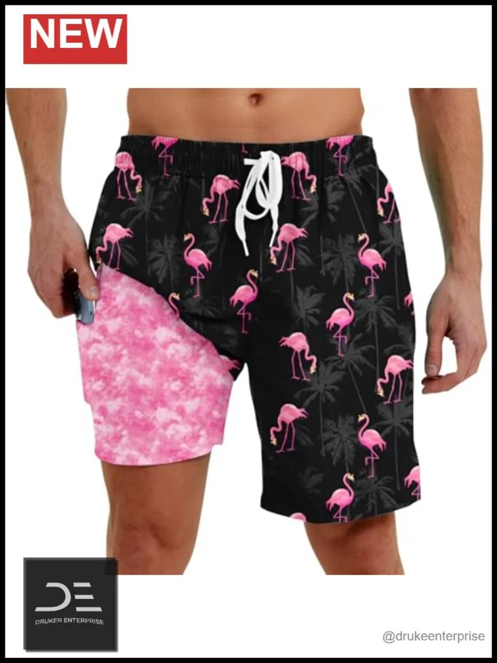 Men Swim Trunks with Compression Liner 7